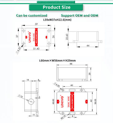 Industrial Grade UNIVO UBIS-326Y Dual Axis Inclinometer for Analog Digital Measurement