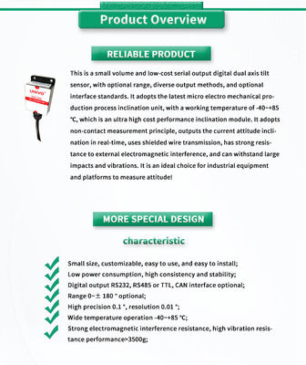 ODM Supported UBIS-326Y UNIVO Dual Axis Inclinometer with RS232/RS485/TTL Interface