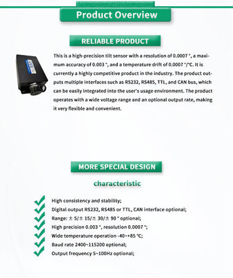 UNIVO UBIS-526Y RS232/RS485/TTL Dual Axis Inclinometer for Industrial X-Y Measurement