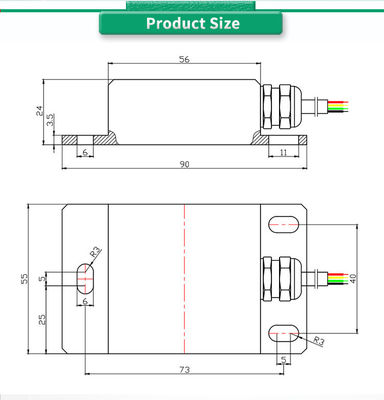 Customizable UBTA-PLY RS485 Dual Axis Inclinometer Analog Angle Measurement Sensor